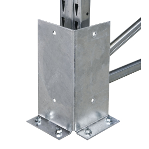 Stigebensbeskytter - H: 400 mm, L-formet 150x150 mm, galvaniseret