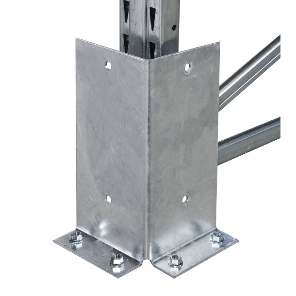 Stigebensbeskytter - H: 400 mm, L-formet 150x150 mm, galvaniseret