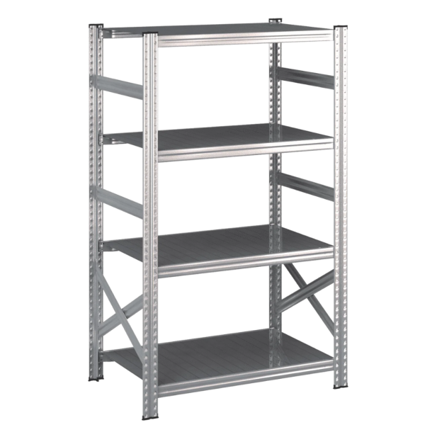 Lagerreol startfag med 4 hylder  H: 1576 mm, L: 900 mm  Vlg mellem 5 dybdevarianter