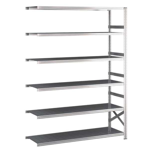 Lagerreol flgefag med 6 hylder  H: 2500 mm, L: 1800 mm  Vlg mellem 5 dybdevarianter