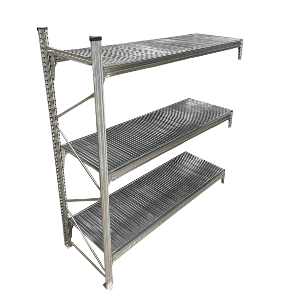 Storfagsreol flgefag med 3 hylder  H: 2000 mm, L: 1800 mm  2 dybdevarianter