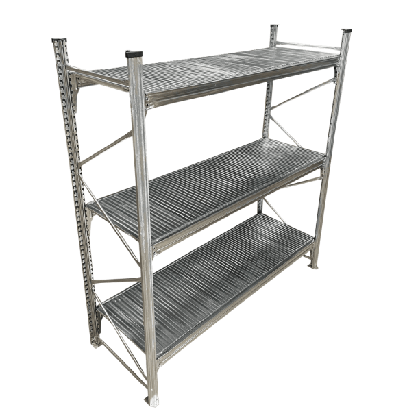 Storfagsreol startfag med 3 hylder  H: 2000 mm, L: 2400 mm  2 dybdevarianter