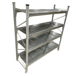 Storfagsreol startfag med 4 hylder  H: 2500 mm, L: 1800 mm  2 dybdevarianter