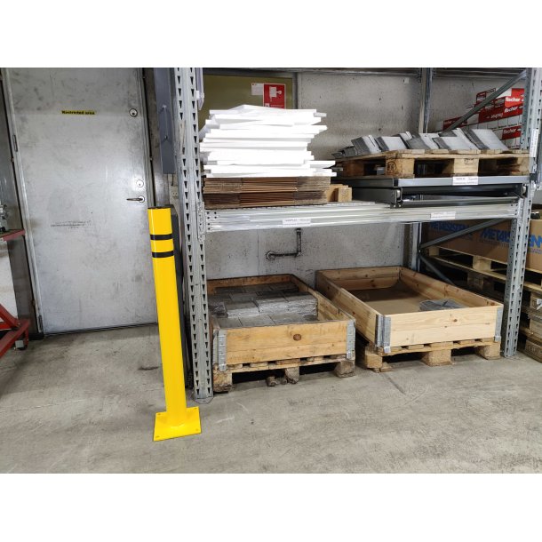 Pullert gul Ø80x1000 mm - med sort tape